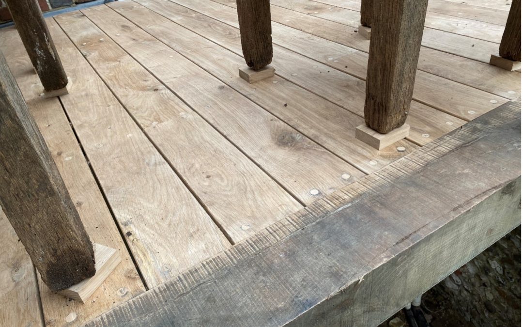 ELEVATED OAK DECKING PLATFORM TO GRADE II LISTED COTTAGE